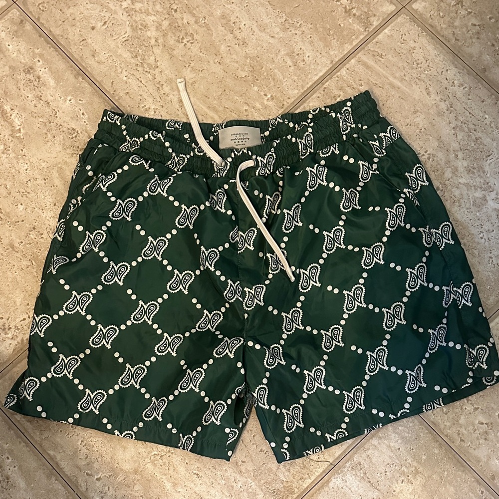 Nautica Men's Green Patterned Swim Trunks